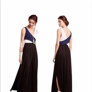 Maeve Navy, Black & White Colorblock Maxi Skirt Dress size Small